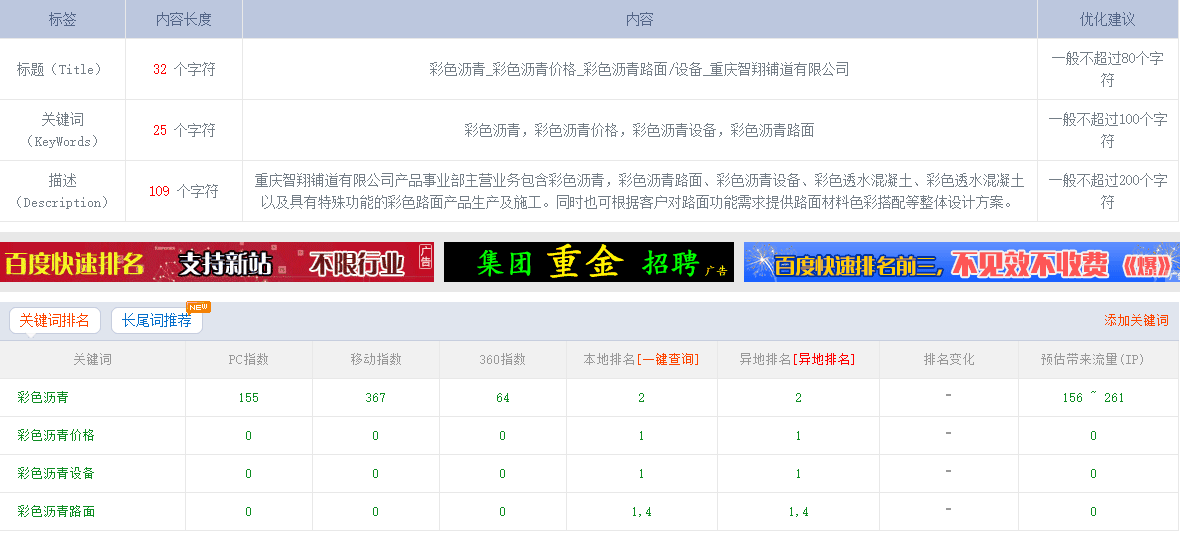 【网络建站】彩色沥青优化结果